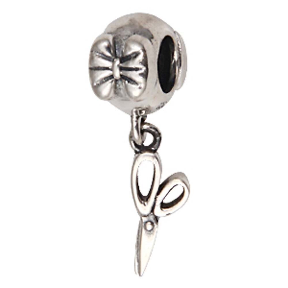 7728 Scissor Charm 925 Sterling Silver Hairdresser Pendant for Pandora